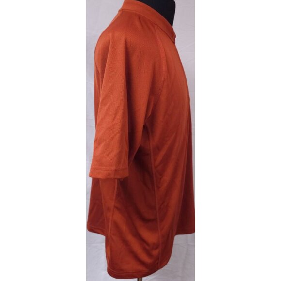 Eddie Bauer 1/4 Zip Mens Large Rust Orange Cocona Short Sleeve Polo Shirt - Picture 6 of 12